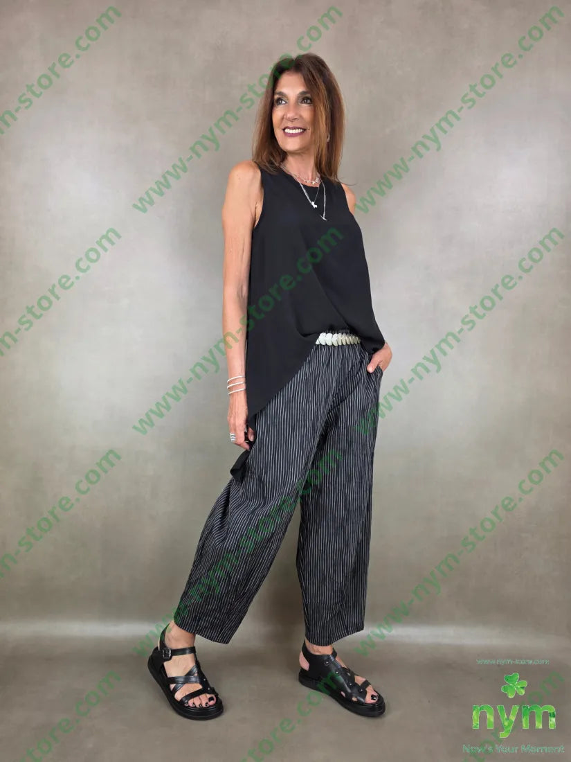 pantalone cotone righe sottili 100co - PANTALONE