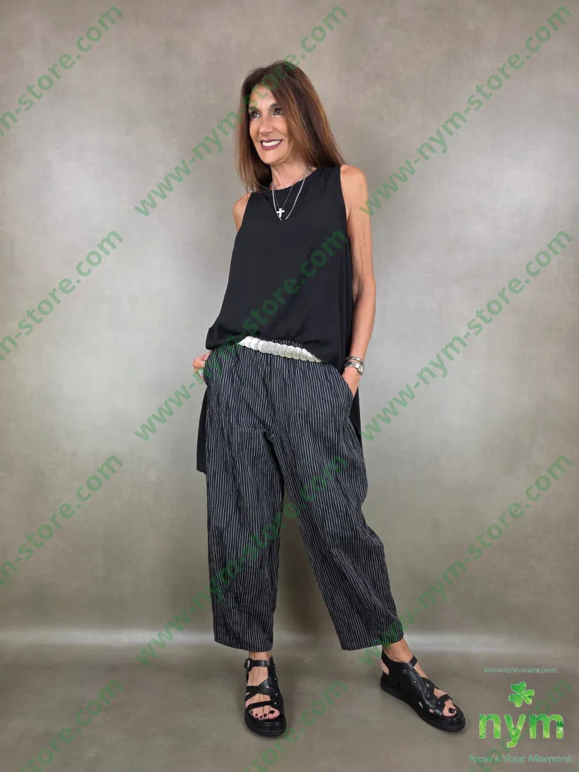 pantalone cotone righe sottili 100co - PANTALONE