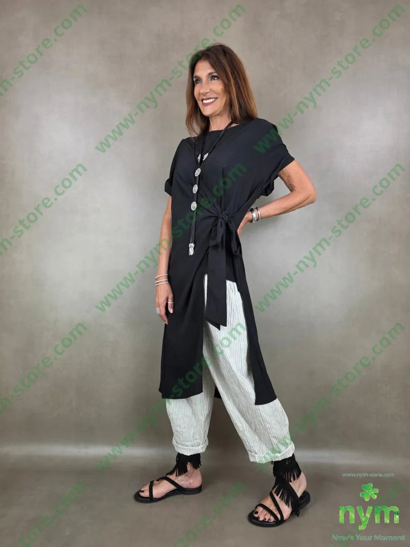 pantalone cotone righe sottili 100co - PANTALONE