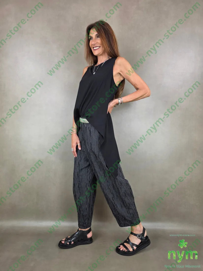pantalone cotone righe sottili 100co - PANTALONE