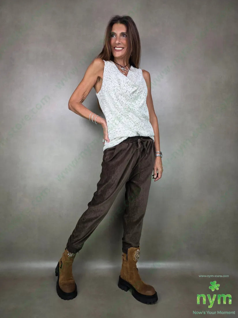 pantalone coulisse ciniglia 98pl2ea PANTALONE