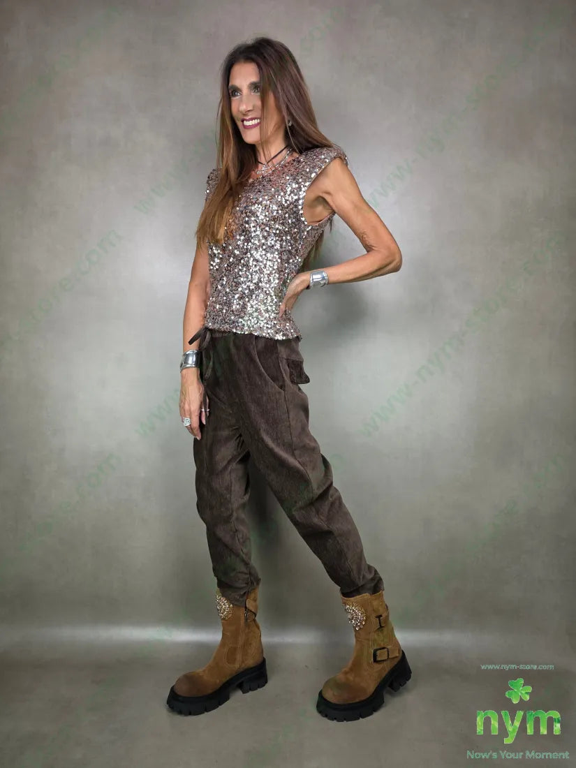 pantalone coulisse ciniglia 98pl2ea PANTALONE