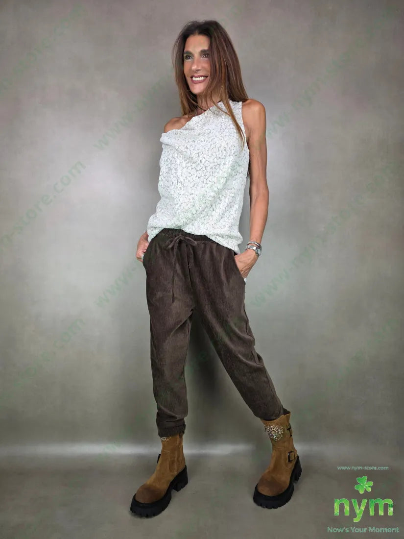 pantalone coulisse ciniglia 98pl2ea PANTALONE