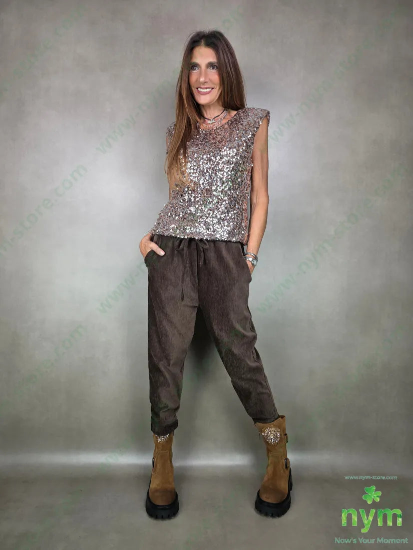 pantalone coulisse ciniglia 98pl2ea PANTALONE