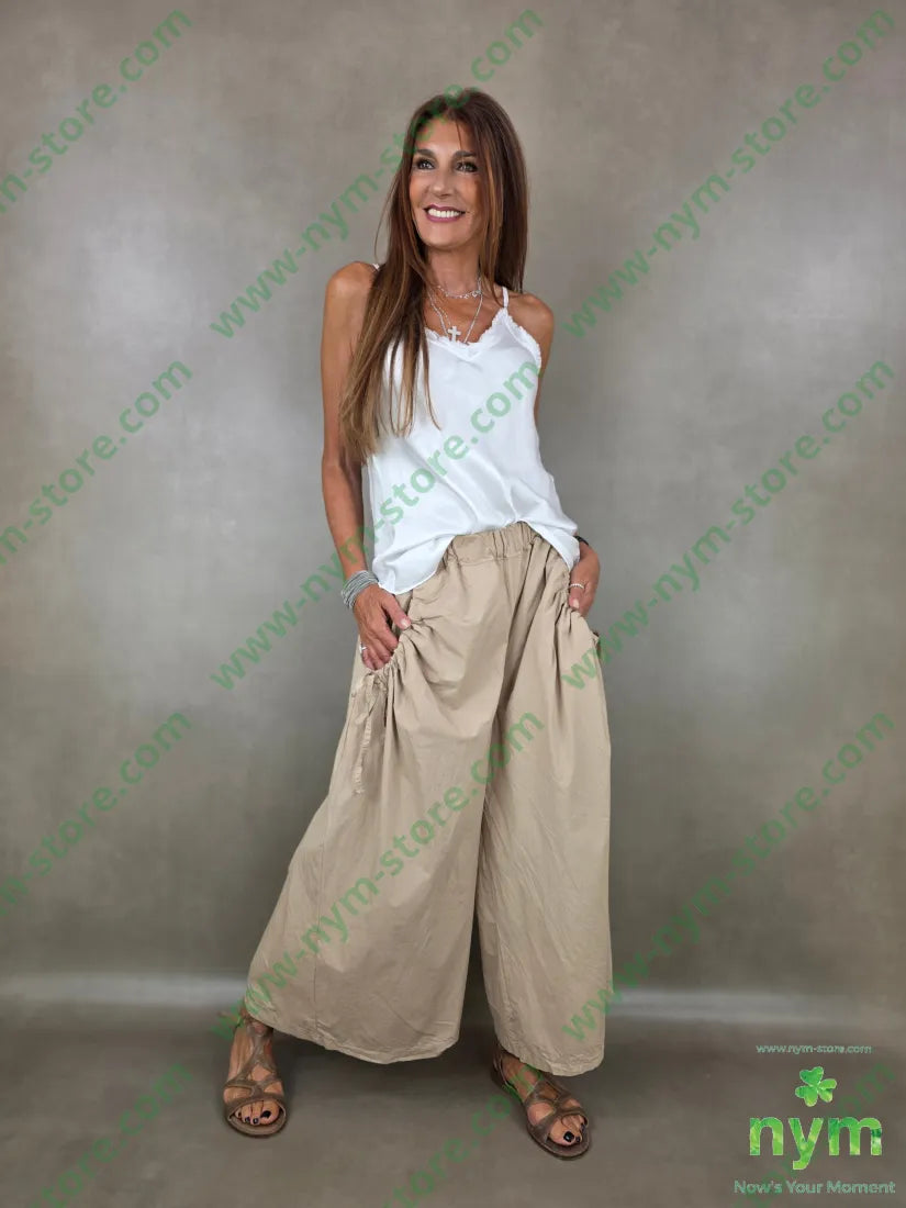 pantalone coulisse tasca 100co - U / CAMMELLO / PE26 - PANTALONE