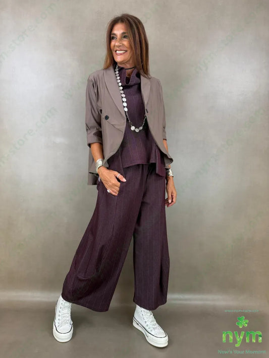 pantalone denim gessato 64vi31pl5ea - PANTALONE
