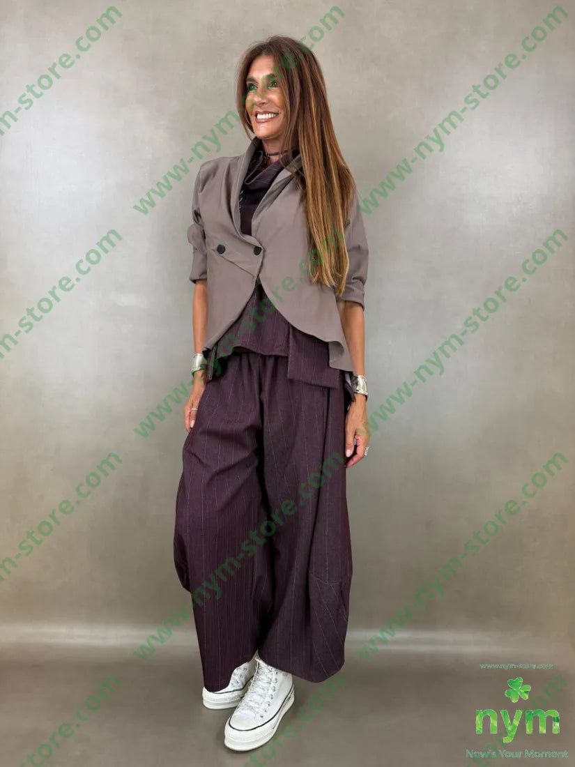 pantalone denim gessato 64vi31pl5ea - PANTALONE