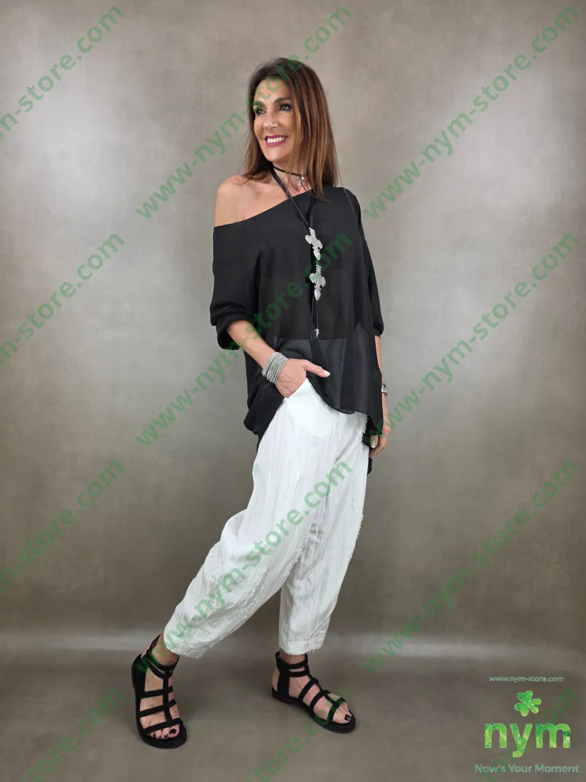 pantalone destroyed dettaglio imbuto 50tc35vi15li - PANTALONE