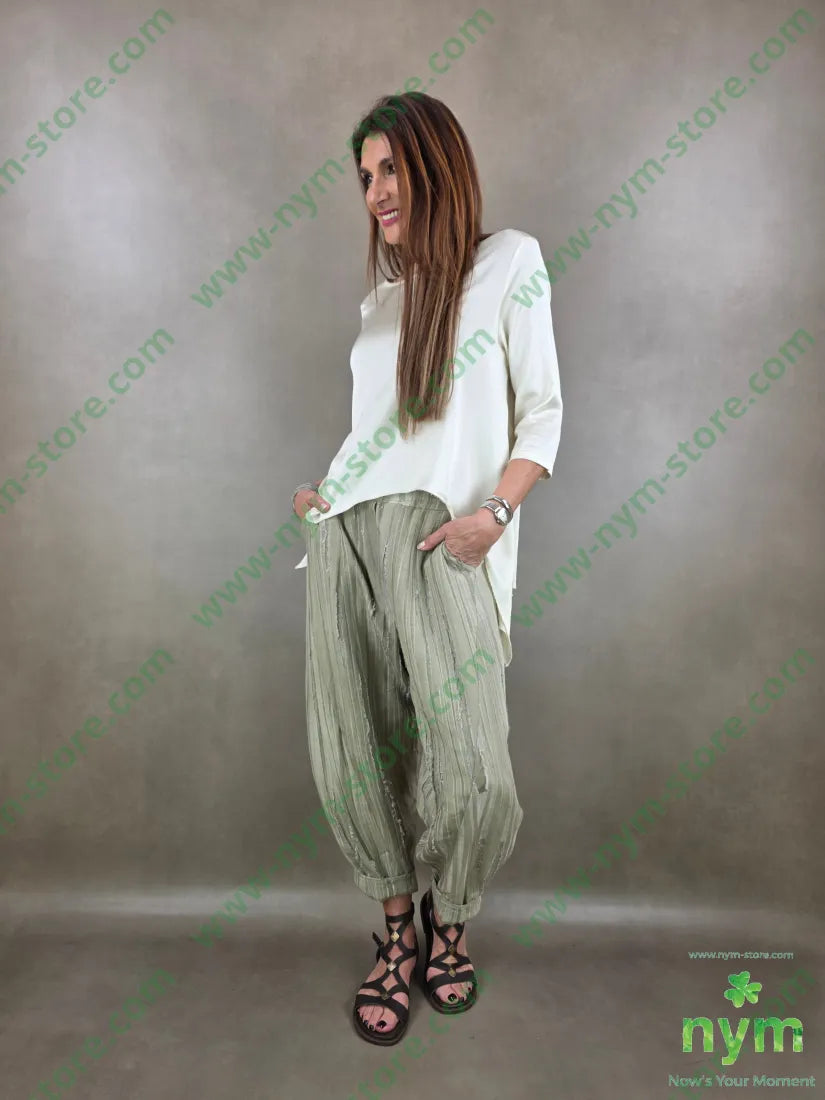 pantalone destroyed dettaglio imbuto 50tc35vi15li - PANTALONE