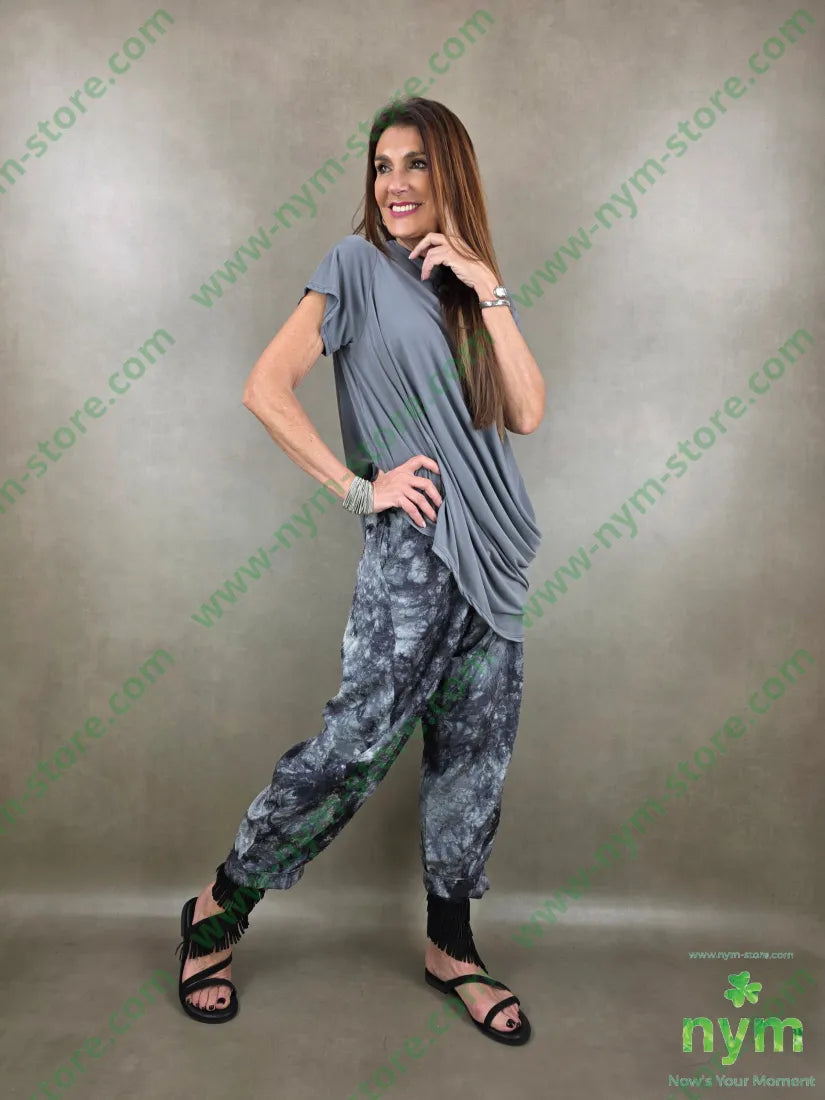 pantalone destroyed dettaglio imbuto 50tc35vi15li - PANTALONE