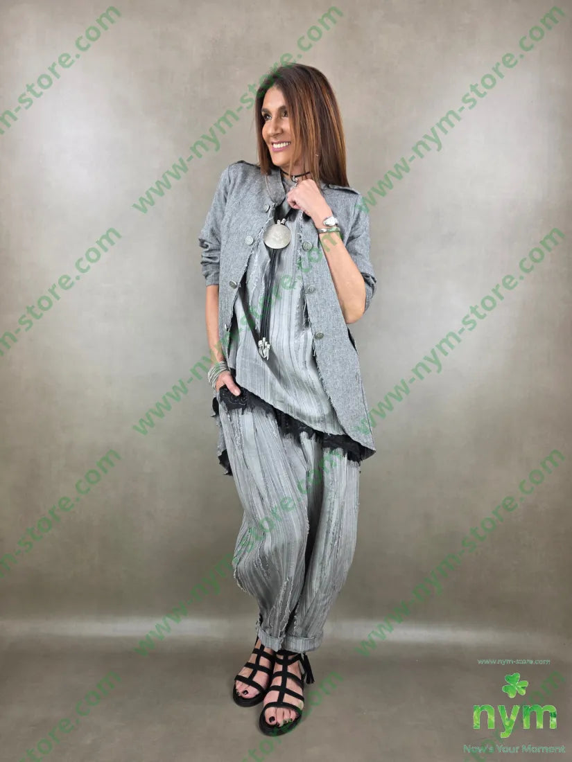 pantalone destroyed dettaglio imbuto 50tc35vi15li - PANTALONE