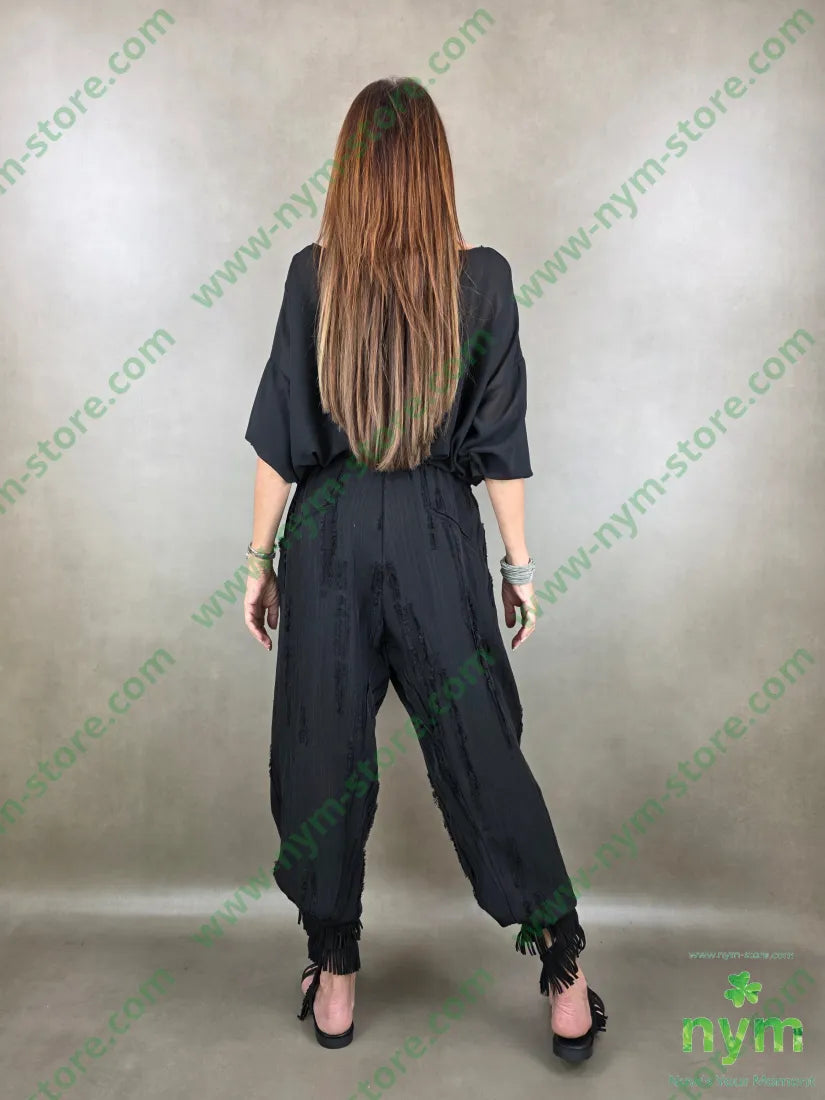 pantalone destroyed dettaglio imbuto 50tc35vi15li - PANTALONE