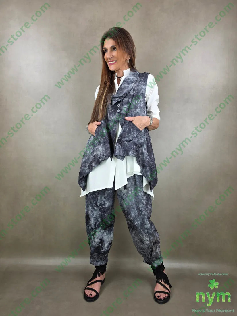 pantalone destroyed dettaglio imbuto 50tc35vi15li - PANTALONE