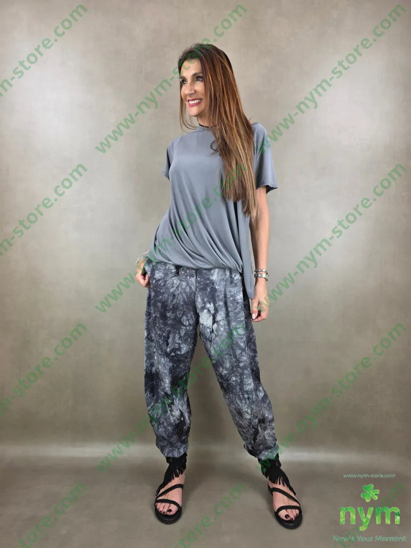 pantalone destroyed dettaglio imbuto 50tc35vi15li - PANTALONE