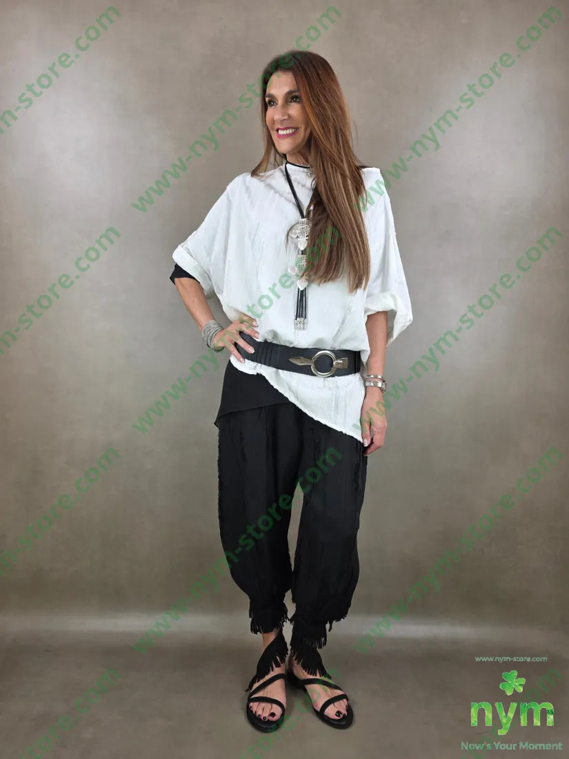 pantalone destroyed dettaglio imbuto 50tc35vi15li - PANTALONE