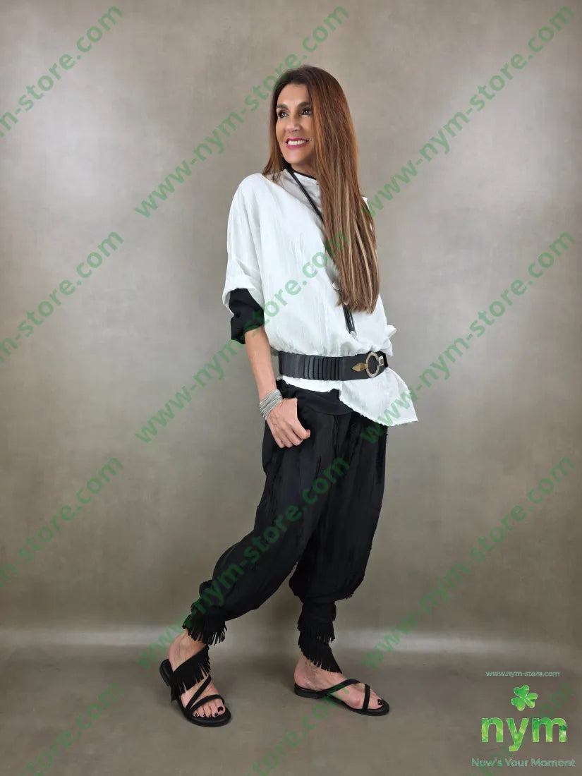 pantalone destroyed dettaglio imbuto 50tc35vi15li - PANTALONE