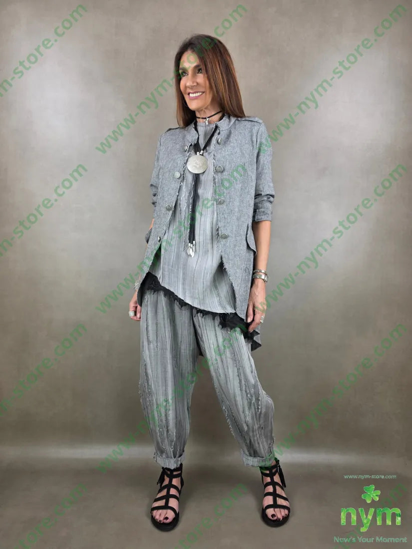 pantalone destroyed dettaglio imbuto 50tc35vi15li - PANTALONE