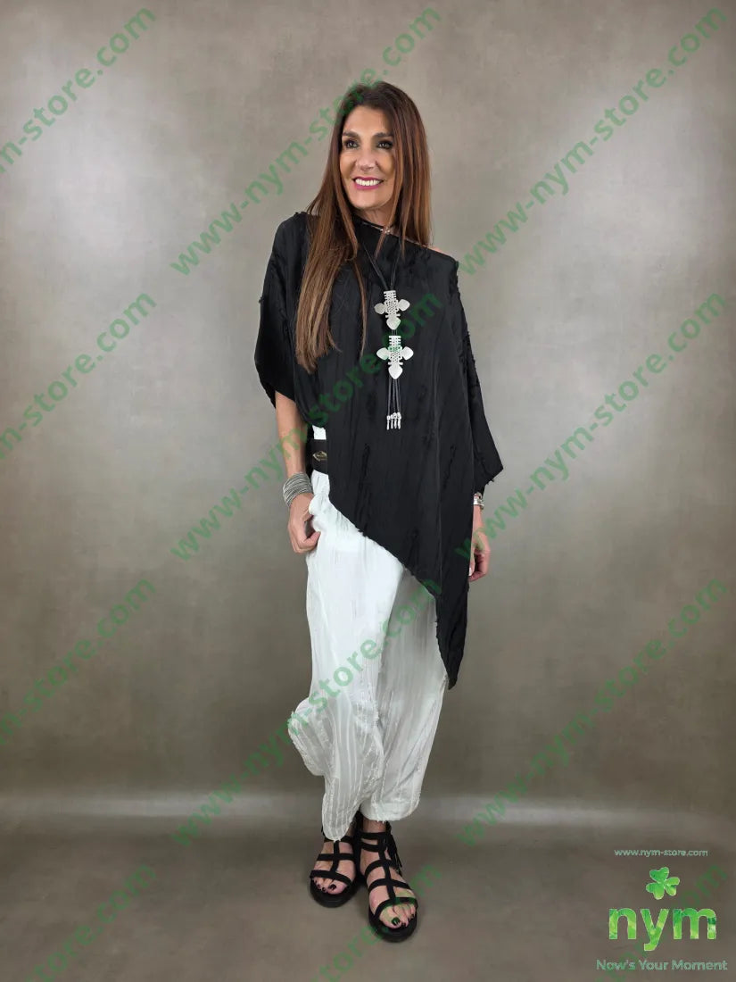 pantalone destroyed dettaglio imbuto 50tc35vi15li - PANTALONE