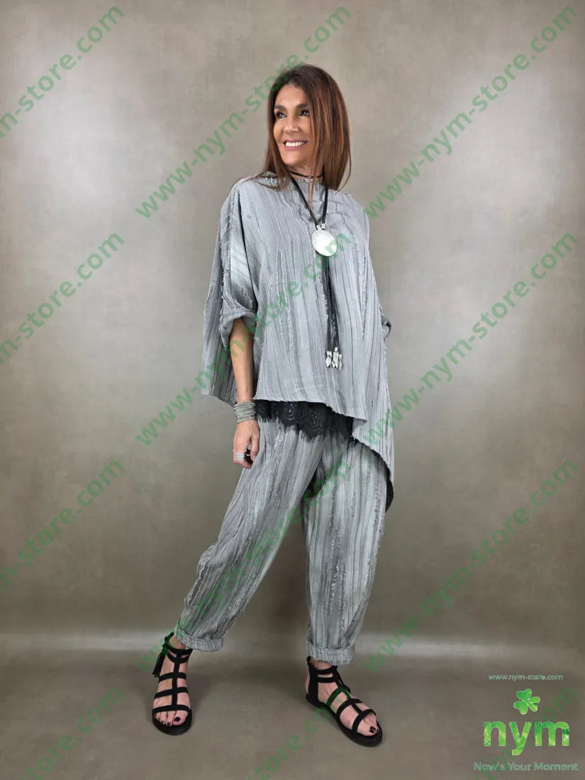 pantalone destroyed dettaglio imbuto 50tc35vi15li - PANTALONE