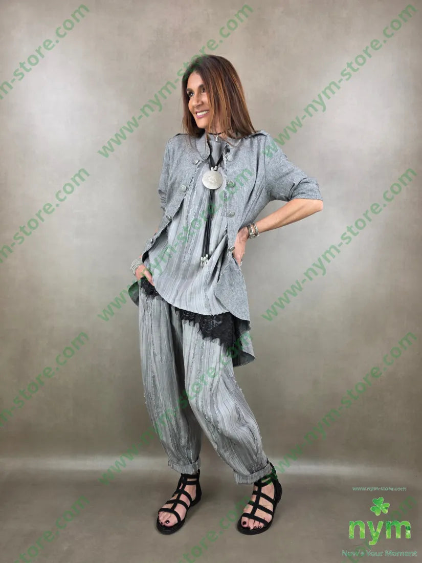 pantalone destroyed dettaglio imbuto 50tc35vi15li - PANTALONE