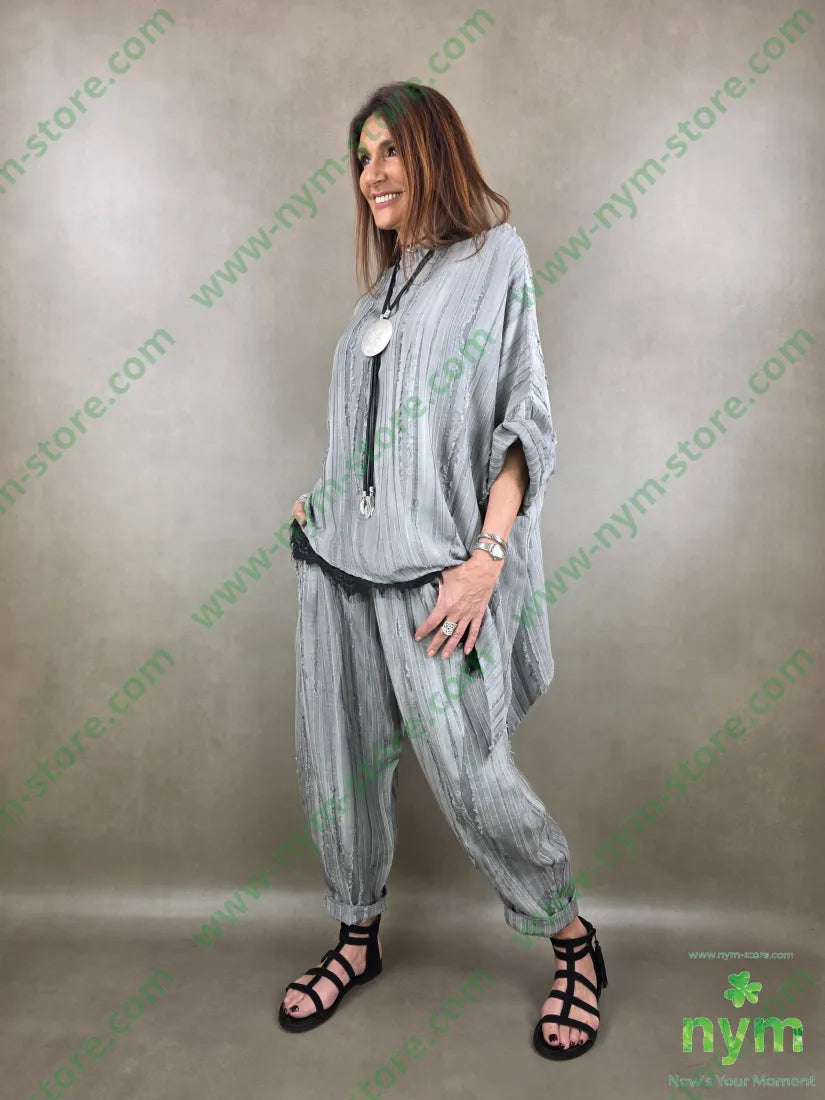 pantalone destroyed dettaglio imbuto 50tc35vi15li - PANTALONE