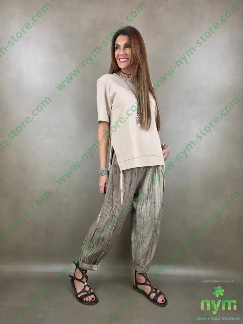 pantalone destroyed dettaglio imbuto 50tc35vi15li - PANTALONE