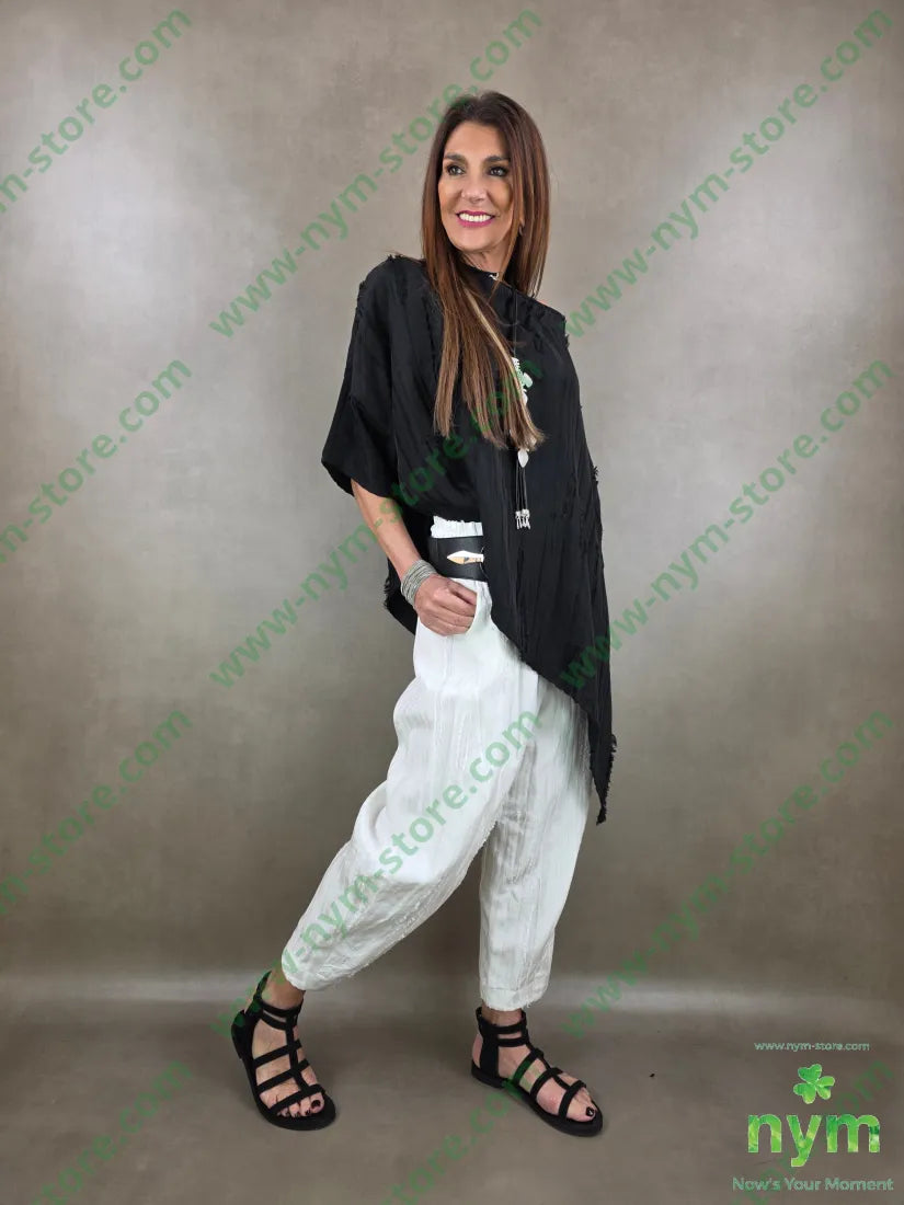 pantalone destroyed dettaglio imbuto 50tc35vi15li - PANTALONE