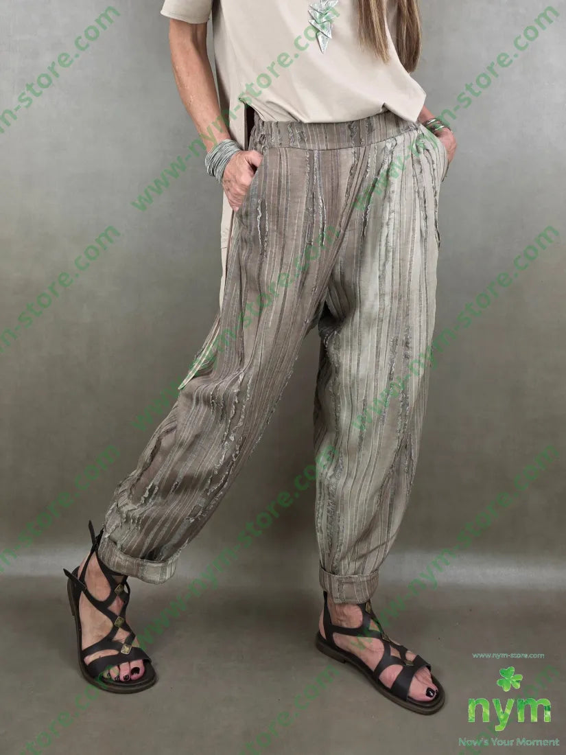 pantalone destroyed dettaglio imbuto 50tc35vi15li - U / FANGO / PE26 - PANTALONE