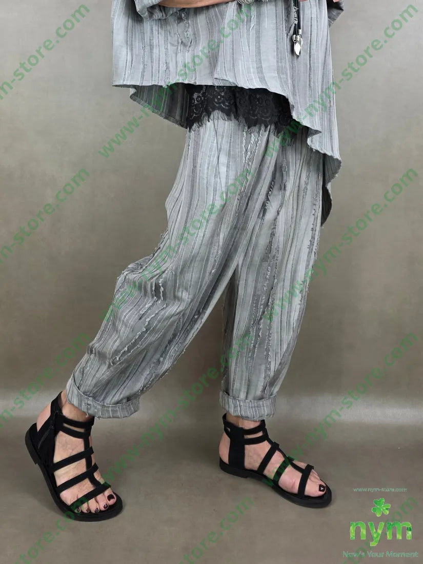 pantalone destroyed dettaglio imbuto 50tc35vi15li - U / GRIGIO / PE26 - PANTALONE