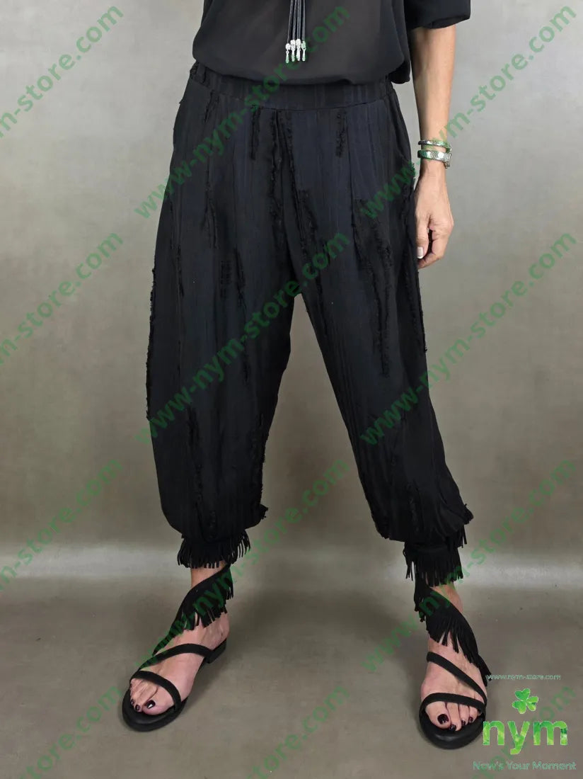 pantalone destroyed dettaglio imbuto 50tc35vi15li - U / NERO / PE26 - PANTALONE