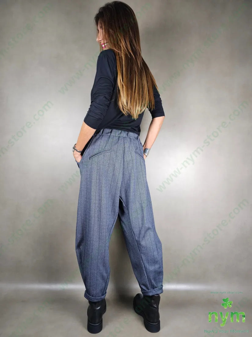 pantalone dettaglio ad imbuto spigato 83pl15vi2ea U / DENIM / AI25 PANTALONE