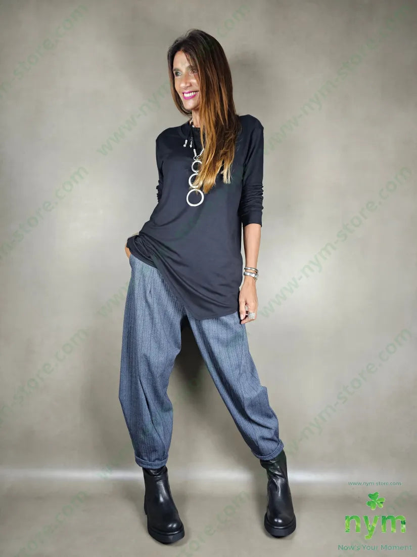 pantalone dettaglio ad imbuto spigato 83pl15vi2ea U / DENIM / AI25 PANTALONE