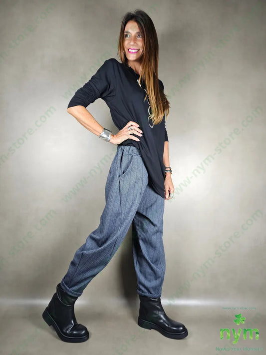 pantalone dettaglio ad imbuto spigato 83pl15vi2ea U / DENIM / AI25 PANTALONE