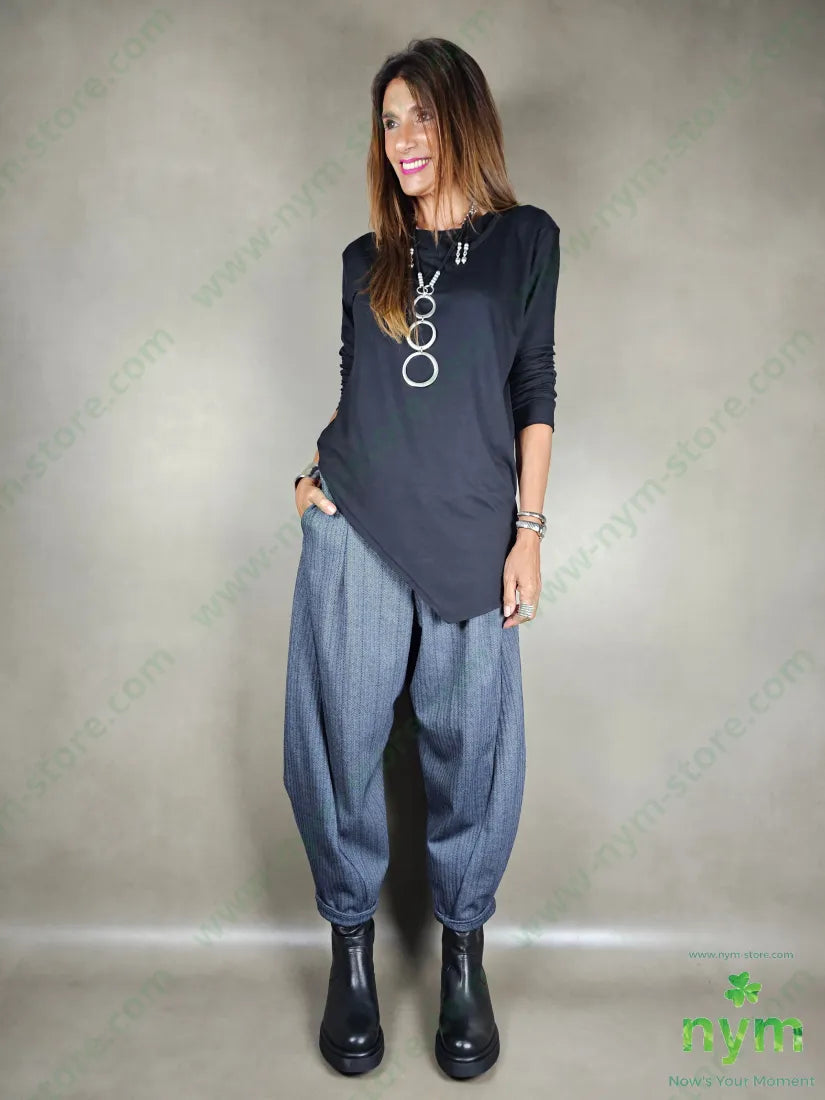 pantalone dettaglio ad imbuto spigato 83pl15vi2ea U / DENIM / AI25 PANTALONE