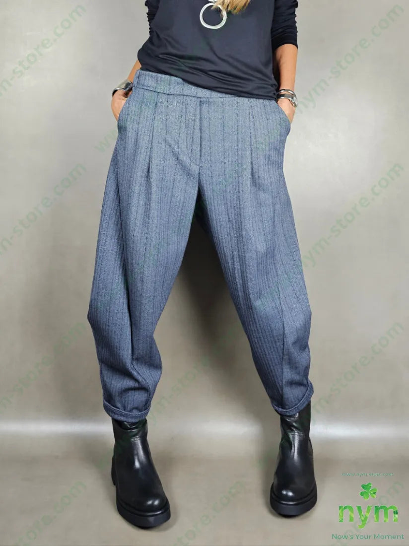 pantalone dettaglio ad imbuto spigato 83pl15vi2ea U / DENIM / AI25 PANTALONE