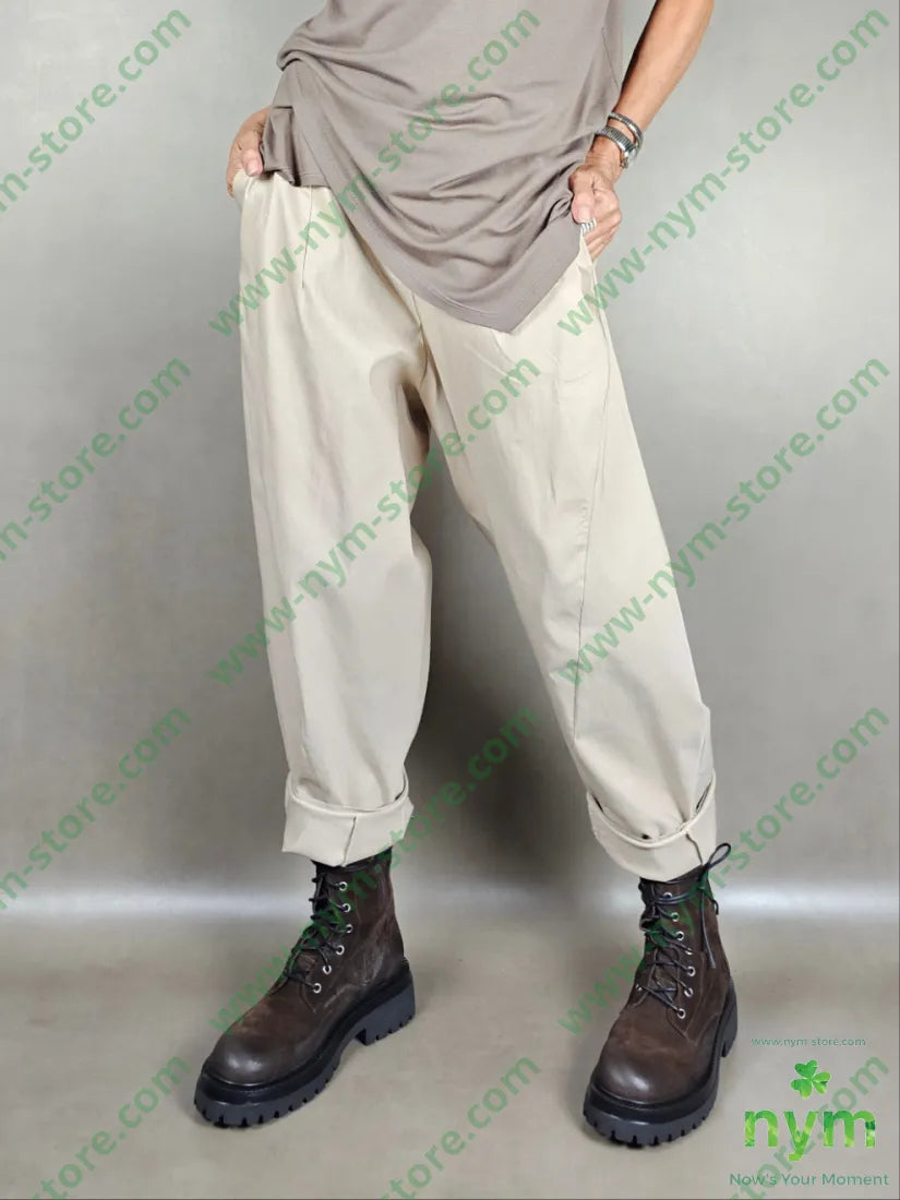 pantalone dettaglio imbuto bengalina 79vi19ny2ea U / BEIGE / AI25 PANTALONE
