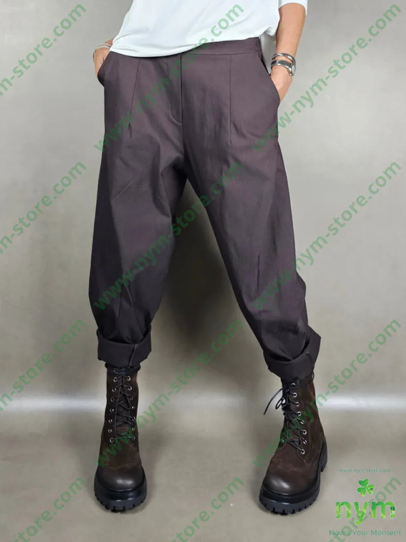 pantalone dettaglio imbuto bengalina 79vi19ny2ea U / MARRONE / AI25 PANTALONE