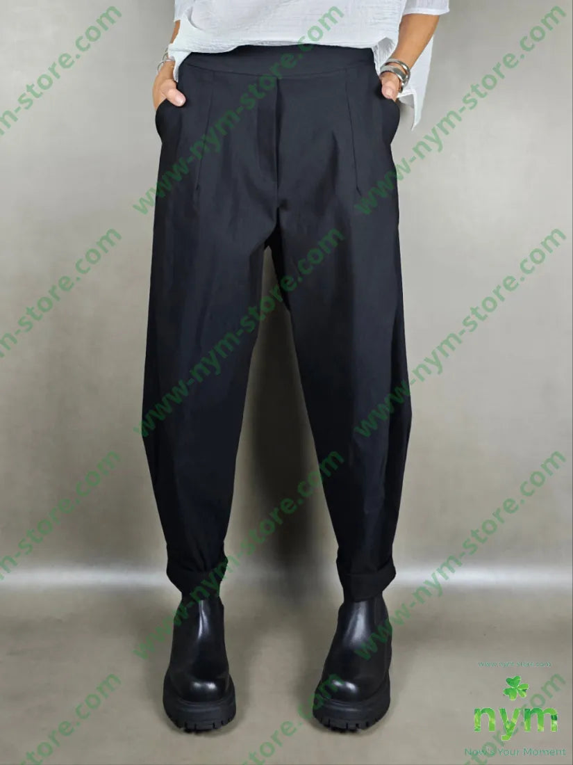 pantalone dettaglio imbuto bengalina 79vi19ny2ea U / NERO / AI25 PANTALONE