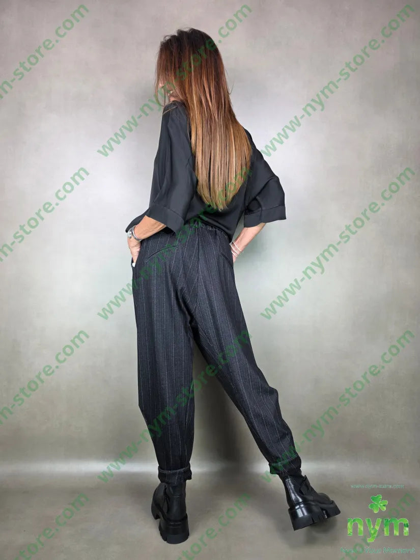 pantalone dettaglio imbuto gessato 65vi30ny5ea PANTALONE