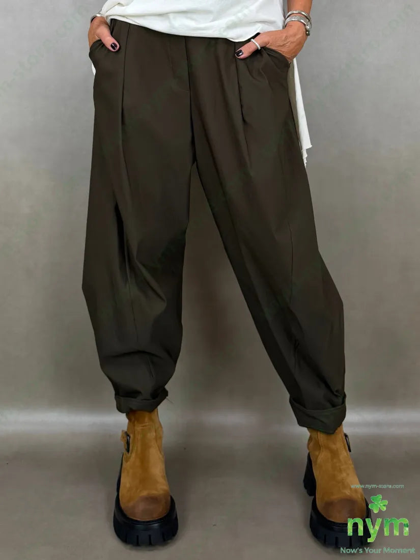 pantalone di bengalina tasca ad asola 79vi19ny2ea - U / MILITARE / AI26 - PANTALONE