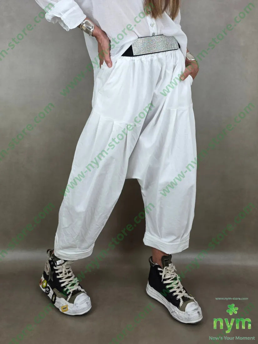 pantalone drill chiuso fondo cav bas 72co25pl3ea - U / BIANCO / PE26 - PANTALONE