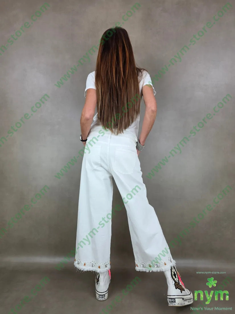pantalone drill corto ricamo 70co29tc1ea - PANTALONE