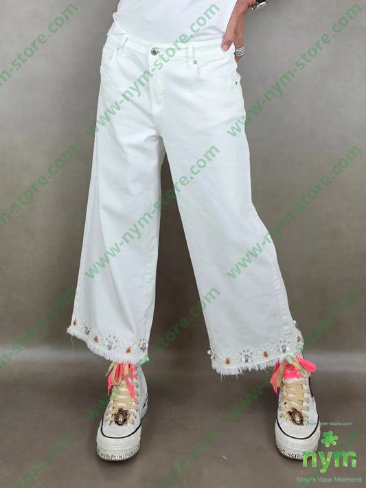 pantalone drill corto ricamo 70co29tc1ea - PANTALONE