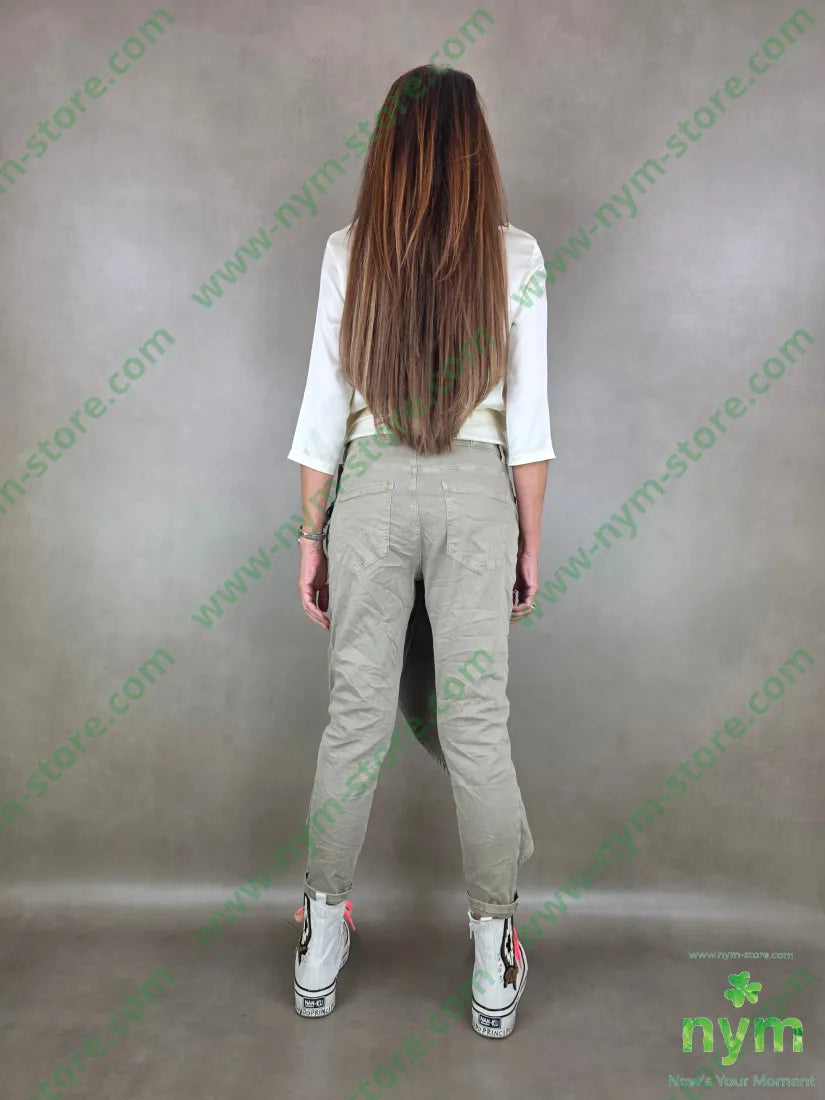 pantalone drill pareo incrociato 98co2ea - PANTALONE