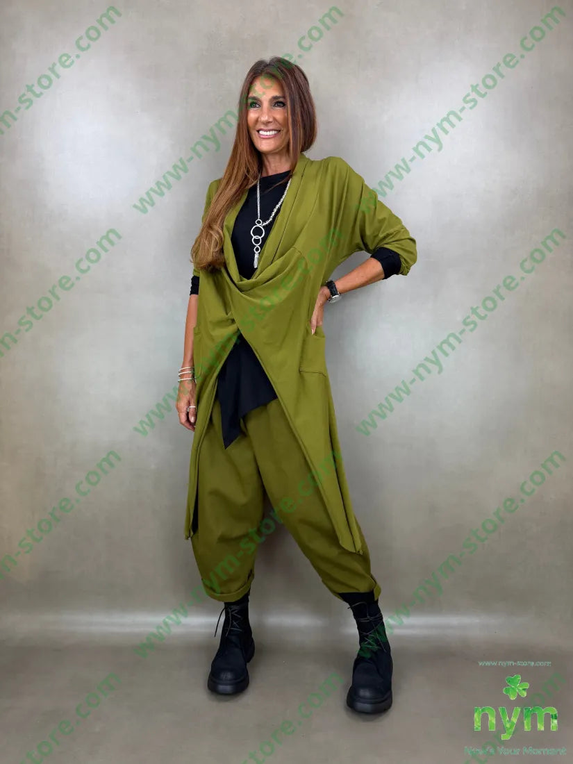 pantalone drill piu corto dietro 100co - PANTALONE