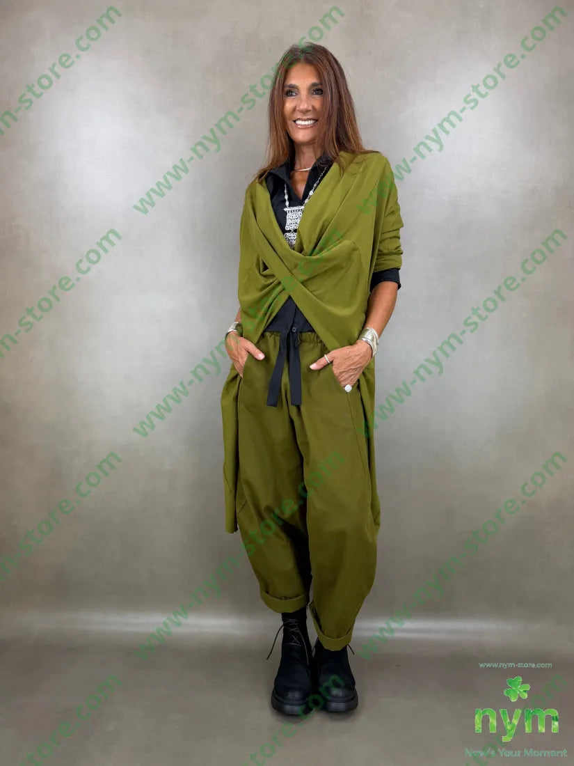 pantalone drill piu corto dietro 100co - PANTALONE