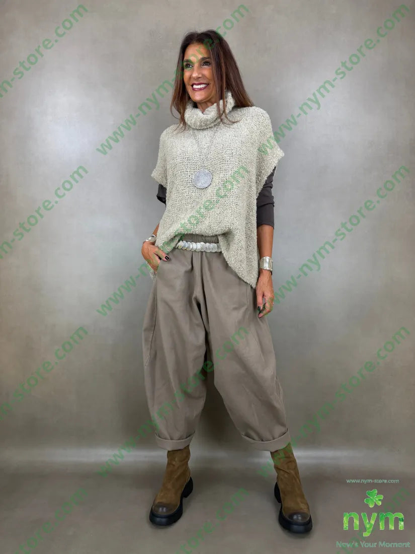 pantalone drill piu corto dietro 100co - PANTALONE