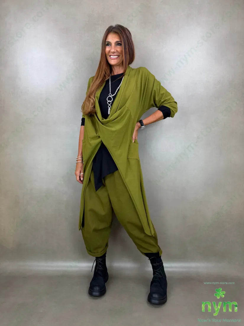 pantalone drill piu corto dietro 100co - PANTALONE