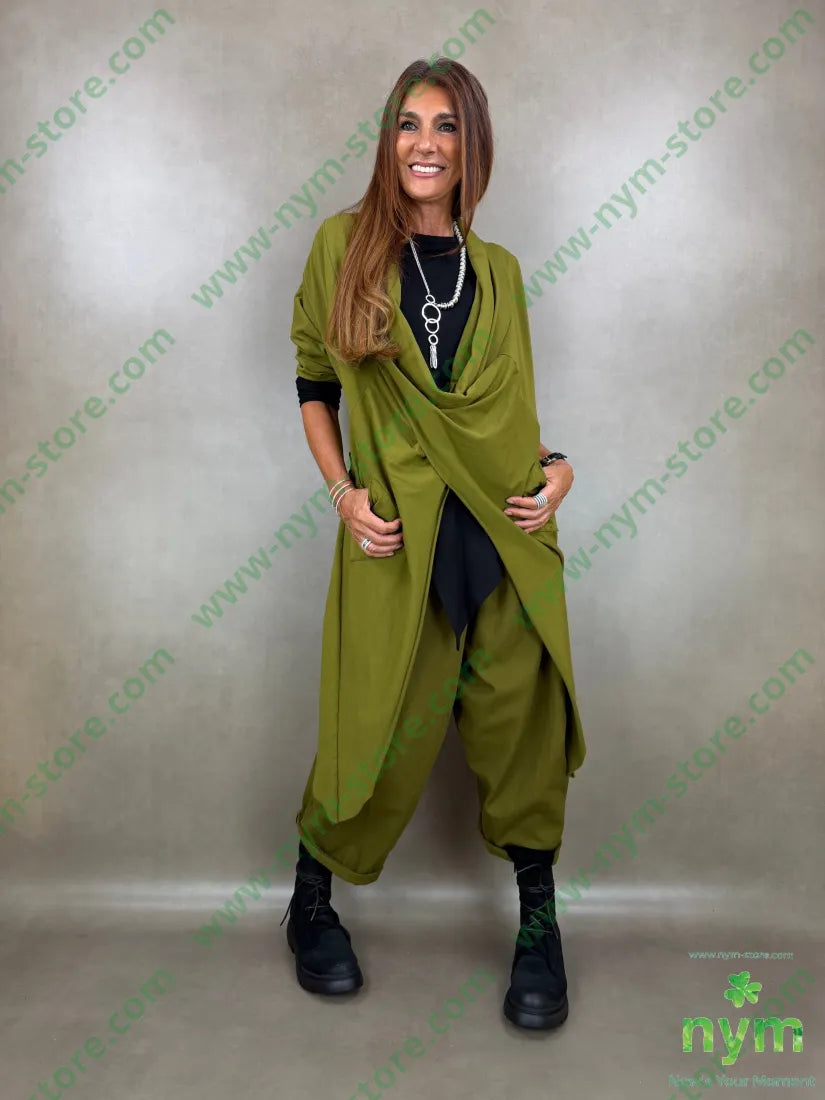 pantalone drill piu corto dietro 100co - PANTALONE