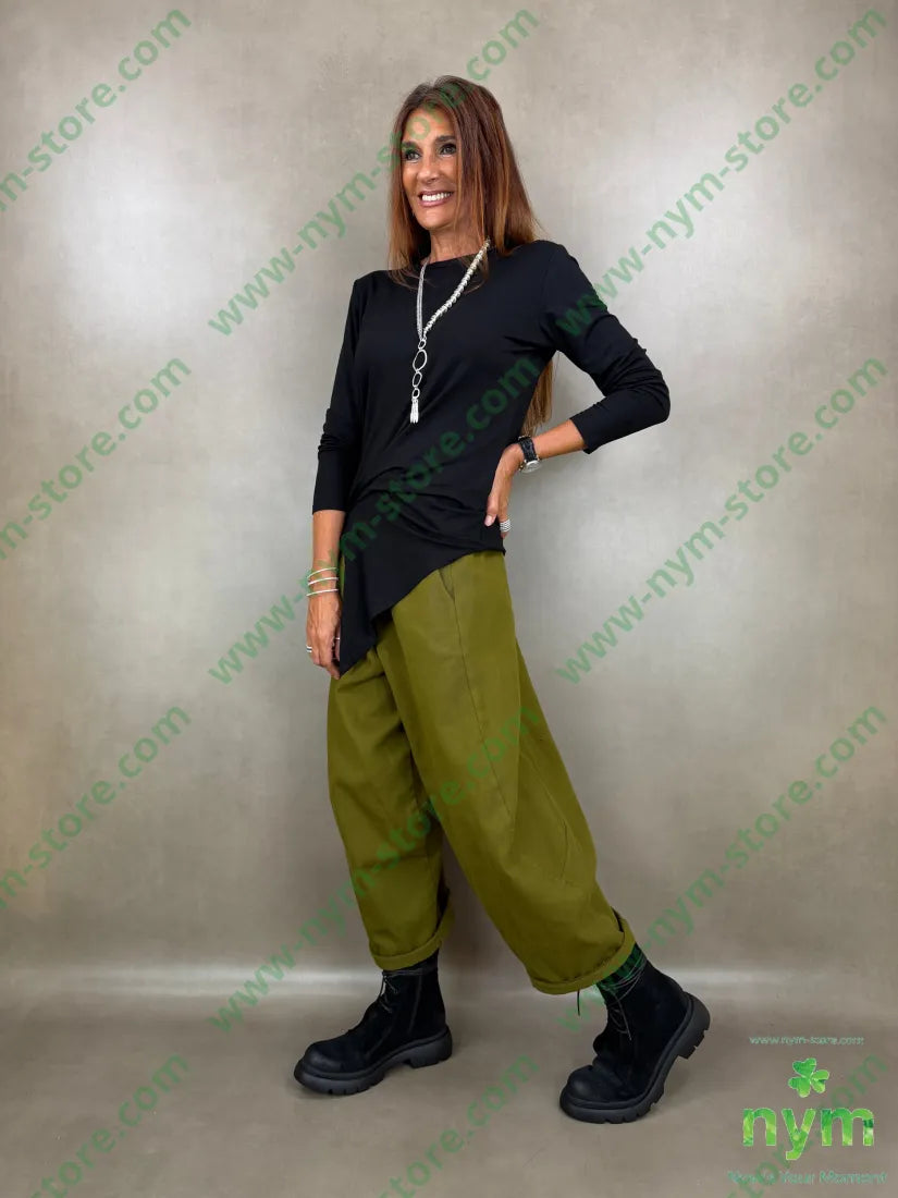 pantalone drill piu corto dietro 100co - PANTALONE